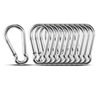 Petit mousqueton en aluminium robuste avec ressort, étanche, garantie 20+ ans, idéal pour le camping, la randonnée, clips métalliques pour corde