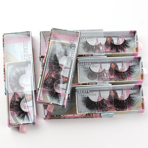 Negro drawar transparente de la ventana transparente de plástico desordenado fluffy pestañas caja de papel para cosméticos - Product Image 1