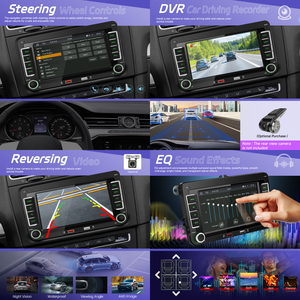 Reproductor Multimedia para Auto Podofo de 7'' Doble DIN, MP5, con Carplay y Android Auto Inalámbricos, Bluetooth, para <span class=keywords><strong>VW</strong></span>/PASSAT/<span class=keywords><strong>POLO</strong></span>/GOLF - Product Image 3