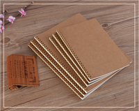 Carnet Kraft A5 Personnalisé en Gros avec Spirale Dorée, Pages à Points, Pages Blanches, Papier Recyclé et Reliure Spirale