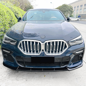 Bmw X6 G06 Front Bumper Lip Splitter 2019-2022 Piano Black Carbon Fiber Texture Abs Material For M Sport - Product Image 3