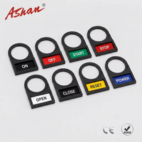 Etiqueta de Plástico de 22 mm para Interruptor de Botón ASHAN, para Identificación de Equipos y Paneles de Control Industrial