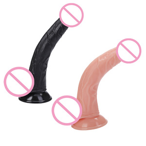 Dildo realistico curvo a punto G da 20 <span class=keywords><strong>cm</strong></span> con ventosa potente, <span class=keywords><strong>in</strong></span> PVC morbido e spesso, giocattolo sessuale per adulti a mani libere per donne - Product Image 5