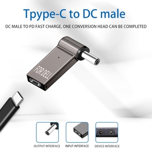 100W PD Type C เป็น DC แปลงแจ็คบาร์เรล USB C อะแดปเตอร์ตัวผู้เป็นตัวเมียสำหรับ <span class=keywords><strong>Lenovo</strong></span> Dell แล็ปท็อปโทรศัพท์มือถือ - Product Image 1