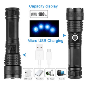 Puissante lampe torche tactique de camping en plein air LED 3XHP50 10W 10000 lumens 5 modes IPX67 étanche 4x18650 batterie USB - Product Image 3
