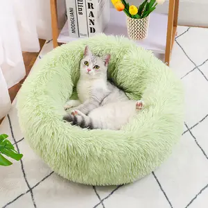 Aoyatex kustom pabrik tempat tidur anjing kucing berbulu lembut alas hewan peliharaan nyaman warna polos pemanasan tempat tidur hewan peliharaan mewah