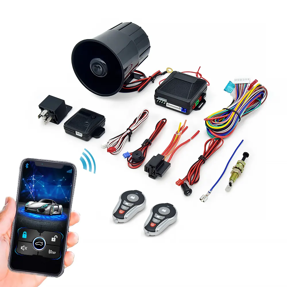 Sistem Alarm mobil Universal, sistem masuk tanpa kunci Alarm mobil Scuta starter mesin Jarak Jauh Bluetooth Anti robing