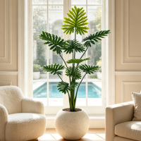 Plante artificielle Philodendron très demandée, fausse plante tropicale à feuillage vert pour hall d'hôtel, salon, décoration intérieure commerciale