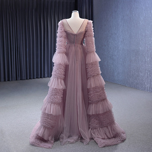 Jancember 222125 Vestidos acampanados formales de noche para mujer con volantes largos elegantes - Product Image 5