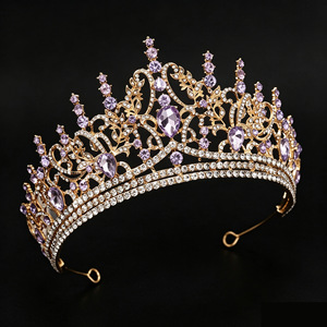 Couronnes de mariée vintage baroque en cristal BPhne, <span class=keywords><strong>diadème</strong></span> de concours de beauté en strass, diadèmes de mariage - Product Image 5