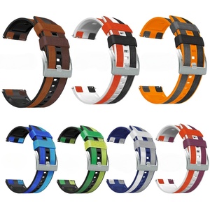 สายนาฬิกาซิลิโคนหนัง Huawei GT3 Pro และ <span class=keywords><strong>Suunto</strong></span> <span class=keywords><strong>9</strong></span>สายนาฬิกาไฮบริด22มม. มีสินค้าในสต็อก - Product Image 1