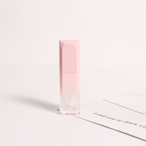 Wholesale Gradient Pink Black 4ML 5ML <b>Square</b> Lip Gloss Tube <b>Container</b> Makeup Lipgloss Bottle With Regular Big Brush - Product Image 1