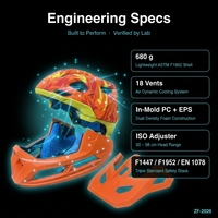 Casque VTT intégral avec coque PC moulée, doublure EPS, ventilation multi-points, respirant, logo personnalisé, service OEM usine, qualité professionnelle