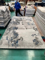 Ensembles de tapis de salon Grand tapis tufté gris noir Tapis de sol Wilton
