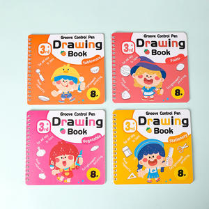 Yeni varış kullanımlık kalem kontrol eğitim kitap çocuklar için 4 paket Groovd çizim kitapları sihirli Copybook yaş 3-8 kalem yedekler ile - Product Image 1