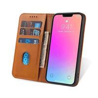 Étui de téléphone en cuir PU écologique antichoc avec recharge sans fil pour 17 Pro Max, porte-cartes magnétique, design fin