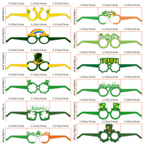 Holiday <strong>Party</strong> Accessories Decorative <strong>Shamrock</strong> Photo Booth Props 6PCS Green <strong>Glasses</strong> St. Patrick's Day <strong>Glasses</strong> - Product Image 4