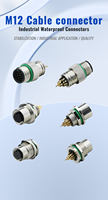 Conector de panel frontal hembra M12 A-Code de 4 pines con bloqueo, recorte con llave de 16.2mm para sistemas de robótica y AGV