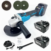 Meuleuse d'angle sans fil 20V de qualité industrielle, 125 mm, robuste, avec gâchette et poignée confortable, alimentée par batterie, pour le métal