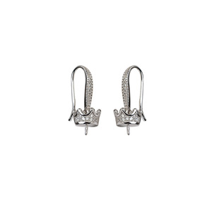 Clip d'oreille en argent S925 Wenchi et support vide pour perle de 12 mm, style Dong Qing, accessoires de bijoux DIY, modèle Chine 15714 - Product Image 5