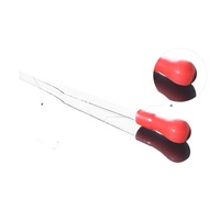 Pipettes compte-gouttes en verre avec caoutchouc rouge