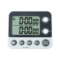 Chronomètre PS-390 avec lampe torche, ensemble de 2 pièces, minuterie de cuisine électronique en matériau ABS
