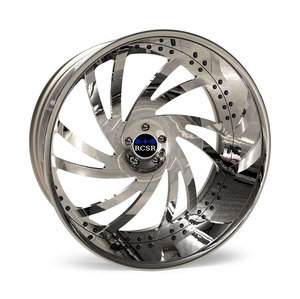 RCSR Deep Dish Multi- <strong>Spokes</strong> 18-22 24 26 Inch Rims Rose Gold with Chrome Polish Lip Custom <strong>Wheels</strong> Rims for Chevrolet - Product Image 6
