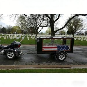 Fabricants chinois Blanc Corbillard remorqué à Double essieu Voiture funéraire remorqué Entraîneur funéraire - Product Image 1