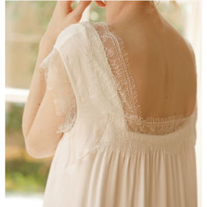 Abito da notte semplice e fresco da donna lungo dolce nuovo stile corte abito bianco <span class=keywords><strong>in</strong></span> raso 100% viscosa - Product Image 6