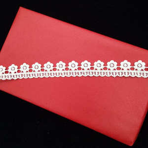 Dentelle de haute qualité chien dentelle florale blanche 5yd par la cour lait soie Polyester matériel fleur garniture dentelle pour robe - Product Image 5