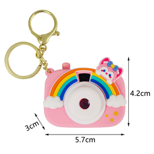 Sáng tạo dễ thương cầu vồng chiếu sáng Keychain món quà nhỏ Mặt dây chuyền cho schoolbag phụ kiện khuyến mại Keychains Carabiners - Product Image 3