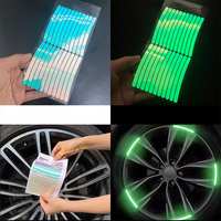 20pcs Per Set Stiker Reflektor Roda Mobil, Strip Reflektor, Stiker Pelek, Film, Dapat Digunakan Kembali, Tahan Lama, Warna Dapat Disesuaikan