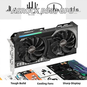 การ์ดจอ ASRock 9060XT OC 16 GDDR6 สำหรับคอมพิวเตอร์ตั้งโต๊ะเล่นเกม หน่วยความจำ 16GB พร้อมพอร์ต DisplayPort และพัดลมระบายความร้อน เหมาะสำหรับใช้งานเวิร์กสเตชัน - Product Image 2