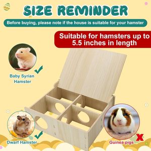 Tunnel en bois moderne et écologique pour hamster et souris, durable et facile à assembler, avec <span class=keywords><strong>chambre</strong></span> secrète et cachette, jouets d'exploration - Product Image 2