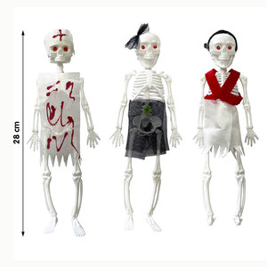 Esqueletos <span class=keywords><strong>de</strong></span> Plástico Blancos Portátiles para Halloween, Decoración Colgante, 3 Esqueletos Disfrazados para Fiestas y Casas Encantadas, Venta al Por Mayor - Product Image 1