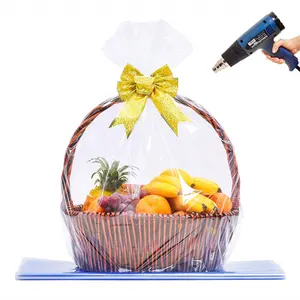 Großhandel 30 "x 40" 1,5 Mil Dick 5er Pack Clear Basket Bags Große klare Cellophan Wrap für Körbe & Geschenke