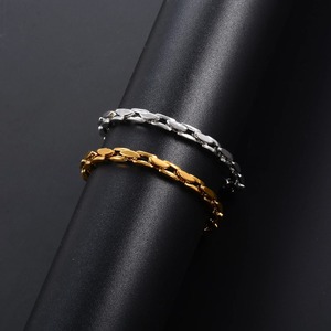 Bracelets de couple classiques en acier inoxydable 4,2 mm, maillons faits à la main, style punk, bracelet lourd, ne se décolore pas, bijoux hip-hop pour hommes et femmes - Product Image 3