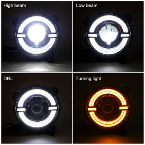 ไฟหน้า LED ทรงกลม9 "9นิ้วลำแสงปิดผนึกไฟหน้ารถสำหรับ<span class=keywords><strong>97</strong></span>-'17 JEEP Wrangler <span class=keywords><strong>JL</strong></span> 2019 RGB ไฟหน้า - Product Image 2