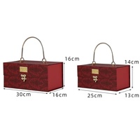 Boîtes cadeaux rigides en carton de luxe pour enfants, miniatures, décoratives, vertes, rouges, oranges, avec poignée en métal, pour chocolat