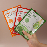 Masque facial hydratant au collagène en gros d'usine d'origine, logo personnalisé, masque facial en feuille de fruits naturel pour blanchir la peau pour femmes