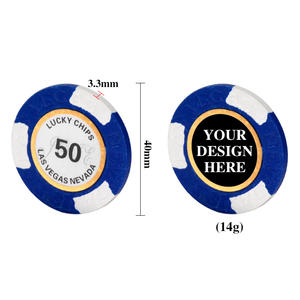 Logo personnalisé 40mm jetons de poker 14g en argile durable <span class=keywords><strong>composite</strong></span> à surface lisse jetons de jeu pour commande en gros emballage personnalisé ensemble de poker - Product Image 6
