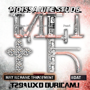 Hot Sale 925 Sterling <b>Silver</b> Cross <b>Stud</b> Earrings Moissanite Jewelry for Gift - Product Image 2