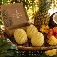 Jabón Artesanal de Piña con Extracto de Piña y Aceite de Coco, Limpieza Profunda, Aroma Refrescante, para Rostro y Cuerpo, OEM 100g