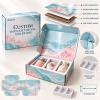 Boîte d'expédition personnalisée en carton ondulé E-Flute pour sels de bain, emballage cadeau rituel avec insert en papier pour e-commerce