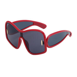 Gafas de sol de gran tamaño a la moda para mujer, protección UV400, montura de PC, diseño cuadrilateral, estilo de alta gama, venta al por mayor transfronteriza - Product Image 1