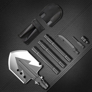 Pelle pliante multifonction pour extérieur D14-10-2 avec poignée en D pour le camping, la survie et l'utilisation en voiture - Product Image 1