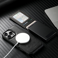 Étui de téléphone SUTENI pour iPhone 17 Pro Max avec chargement magnétique sans fil, porte-cartes, portefeuille, boîte à cartes à bouton, cadre photo, compatible 16 15