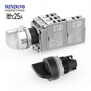 WINDOO 25A 22mm sélecteur interrupteur à bouton-poussoir rotatif deux ou trois vitesses 3 positions interrupteur à bouton autobloquant LED lumière rouge - Product Image 1