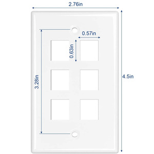 0/1/2/3/4/5/6 cổng tường Outlet tấm cho <span class=keywords><strong>RJ45</strong></span> <span class=keywords><strong>Keystone</strong></span> Jack và <span class=keywords><strong>Modular</strong></span> chèn faceplate <span class=keywords><strong>Keystone</strong></span> tường tấm chúng tôi loại - Product Image 2