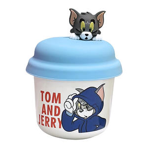 Taza de cerámica de Tom y Jerry con tapa, diseño de dibujos animados azul, para uso doméstico o como regalo. - Product Image 3